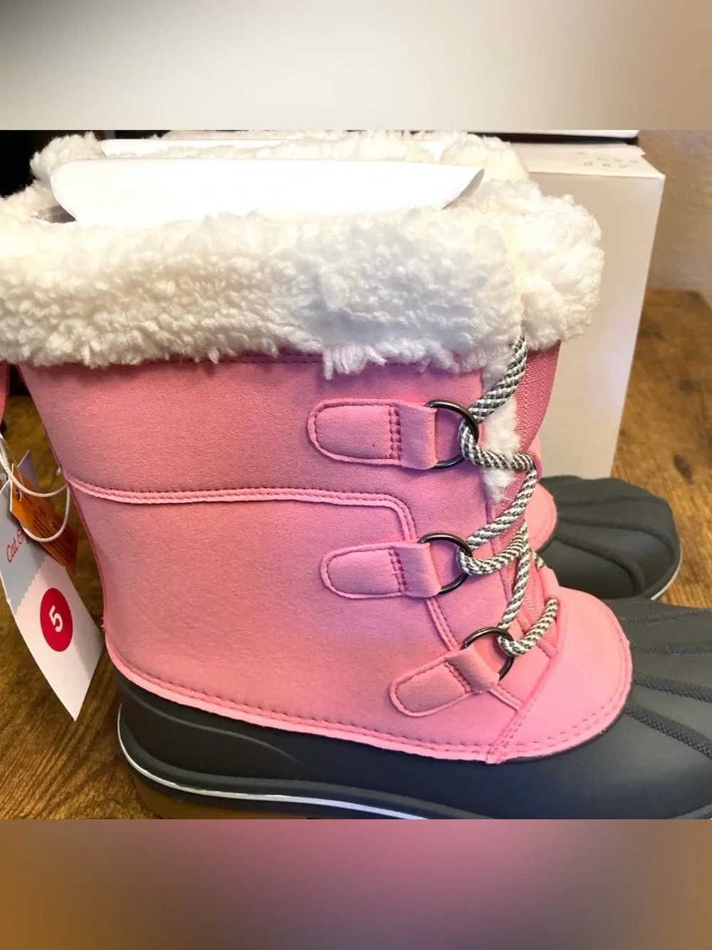 Kids' Kit Waterproof Snow Boots - Cat & Jack™ Pink Size 5 New